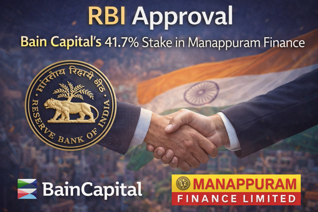 RBI Approval: Bain Capital 41.7% in Manappuram