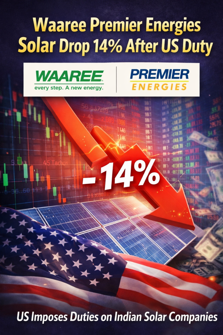 Waaree Premier Energies Solar Drop 14% After US Duty